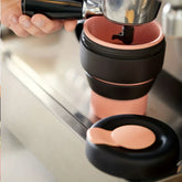 Collapsible Silicone Coffee Cup with Lid